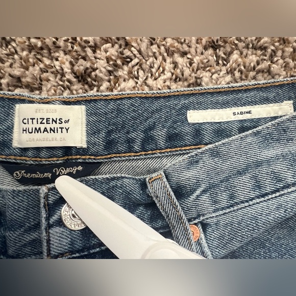 Citizen of Humanity Sabine Blue High Waist Ripped Straight Leg Jeans US27 (0760) - Picture 6 of 14